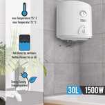 *Boiler electric cu capacitate 30 l, putere incalzire 1500W