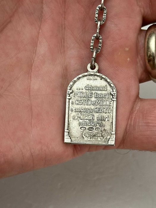 BRELOC CHEI ARGINT 925 - Sarutul - Uno A Erre + Email - Vintage !