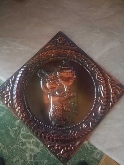 Метална Руска Картина 1980г Олимпиада Москва.