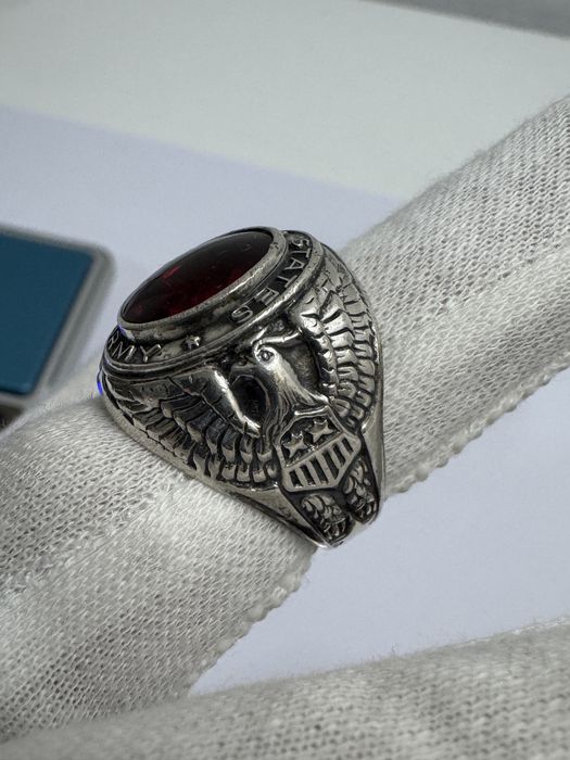 Inel (ghiul) argint United States Army. Sterling. Piatra