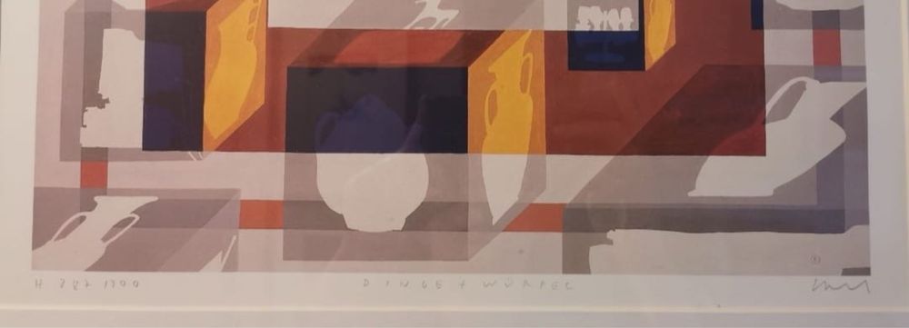 Антикварна Картина на Еберхард ,, Нещата и техните кубчета “ 2001 г.