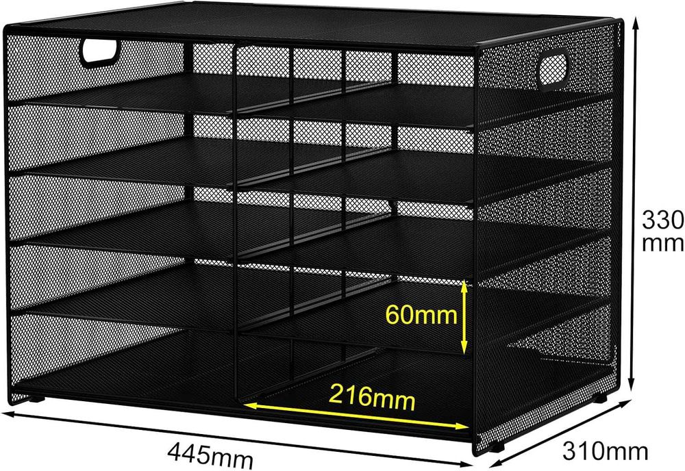 Organizator birou 10 compartimente A4,metalic BLACK,REDUS de la 300RON