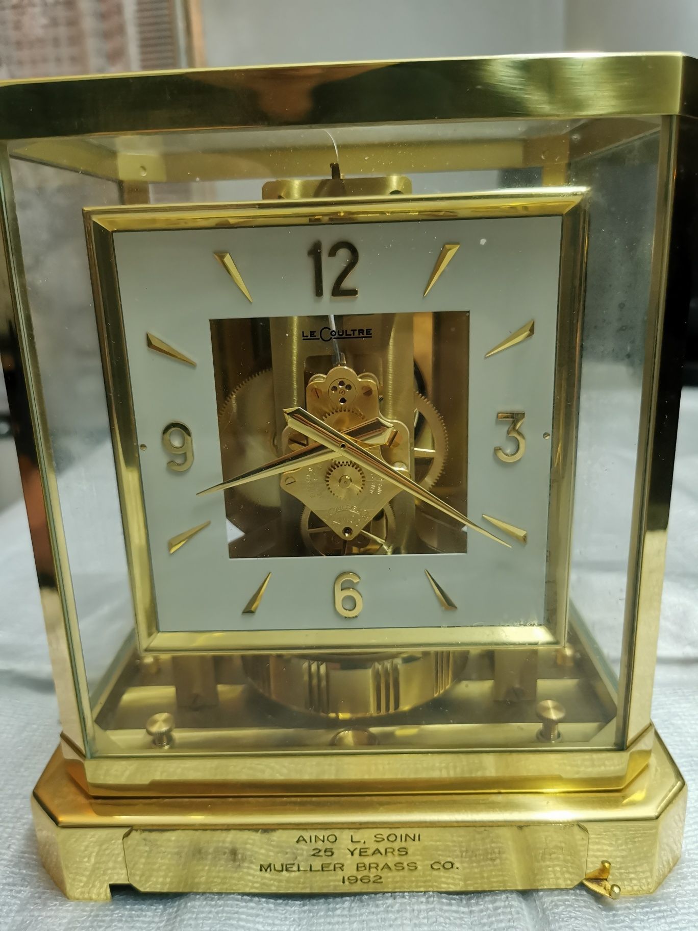 Pendula, ceas de semineu Atmos, elvețian de colecție, 15 rubine