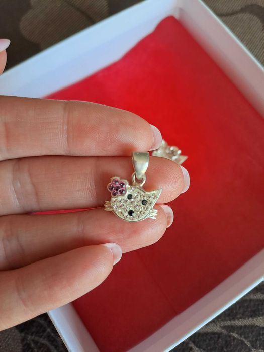 Set argint accesorii swarovski Hello Kitty
