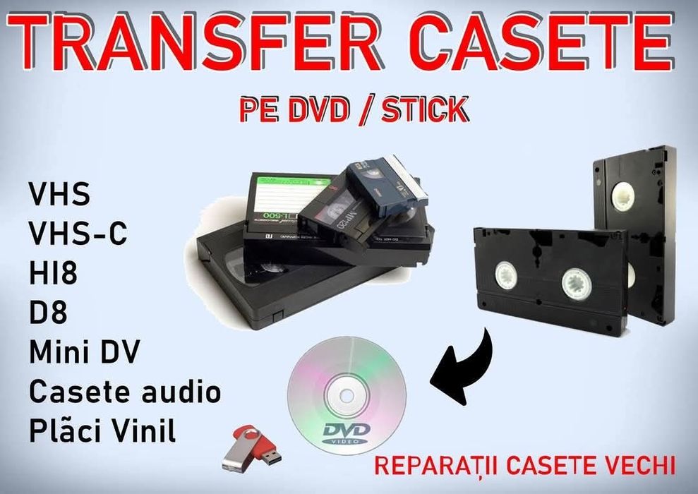 Transfer Casete Video pe STICK Digital Suceava-Fălticeni