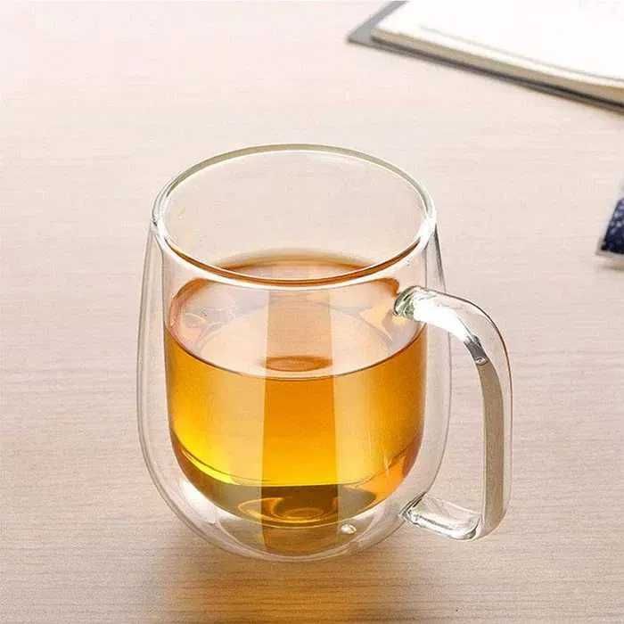 Cești termorezistente cu mâner dublu inferior pentru ceai, 350 ml