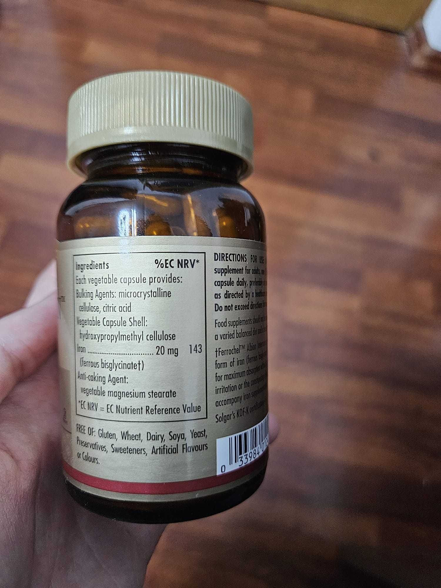 Solgar Gentle Iron - Supliment alimentar fier - 20 mg, 90 capsule