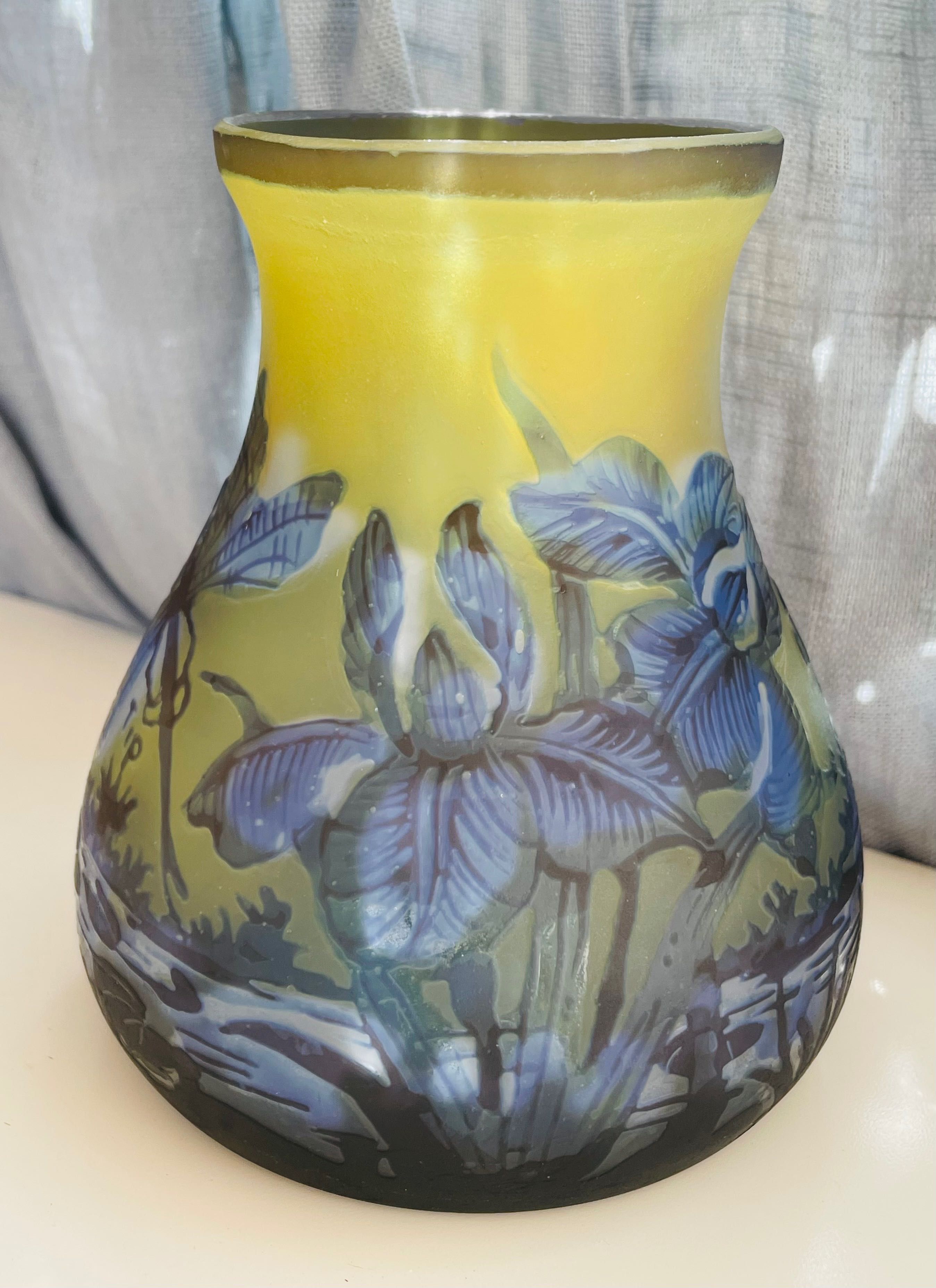 Galle,  ваза от рязано стъкло, Франция