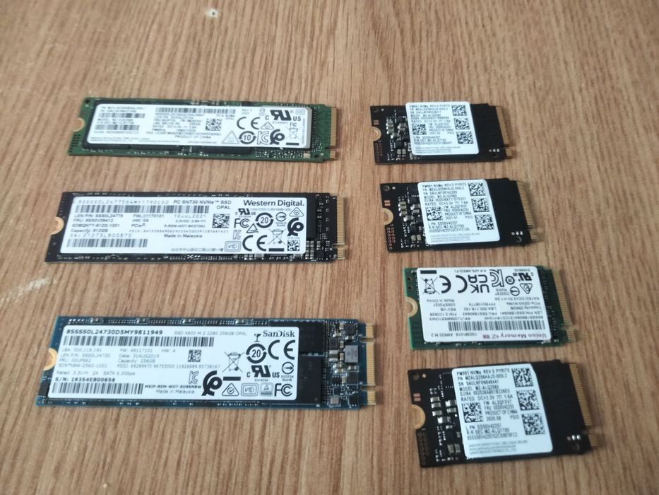 0 scris Ssd 256gb, 512gb, Nvme