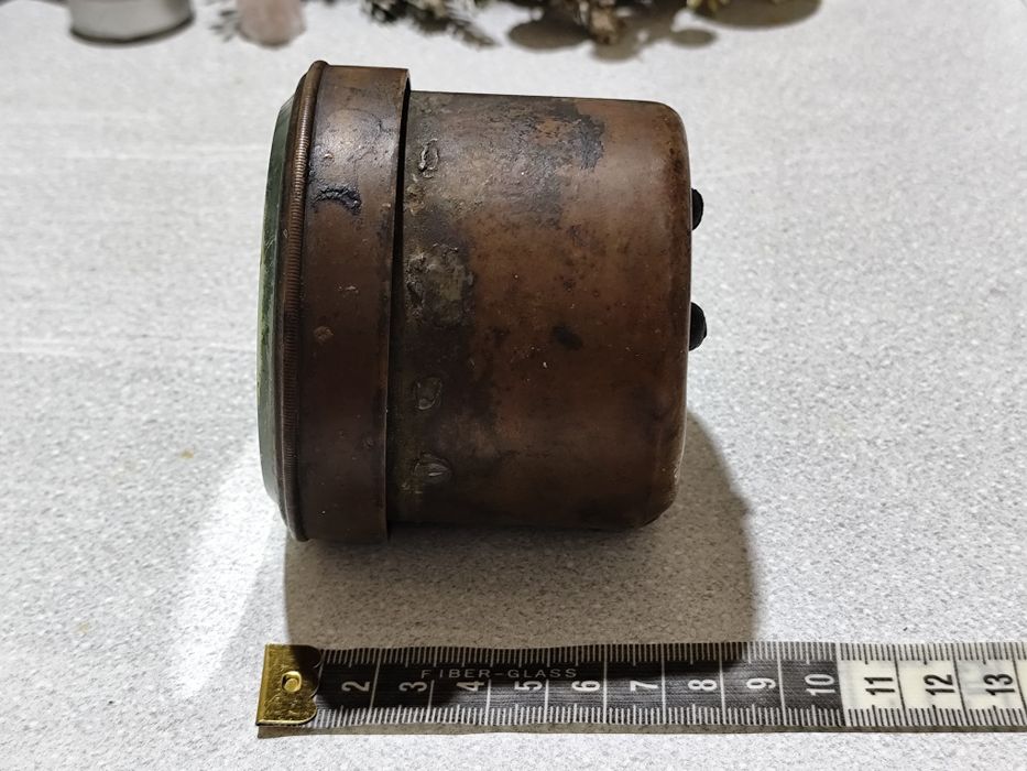 Антикварен  Месингов Автомобилен Часовник за Табло.