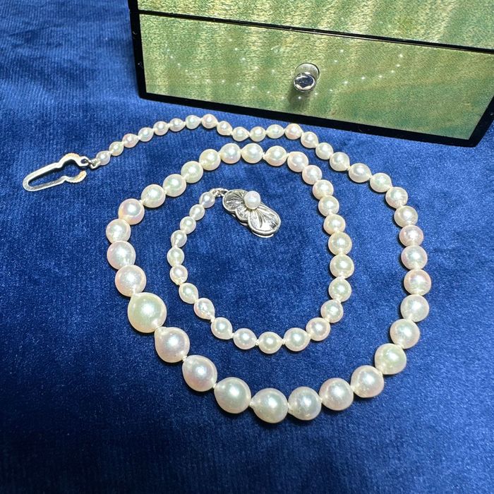 Vintage colier perle naturale Akoya de apă sărată
