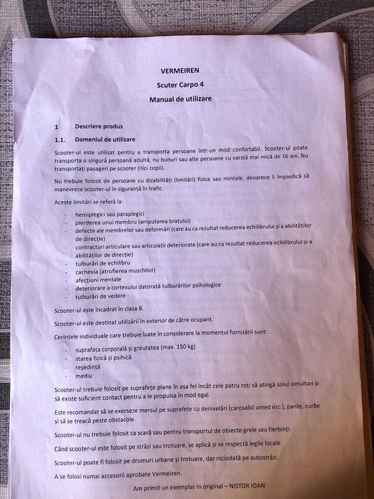 Vand Scuter Vermeiren Carpo 4 aproape nou
