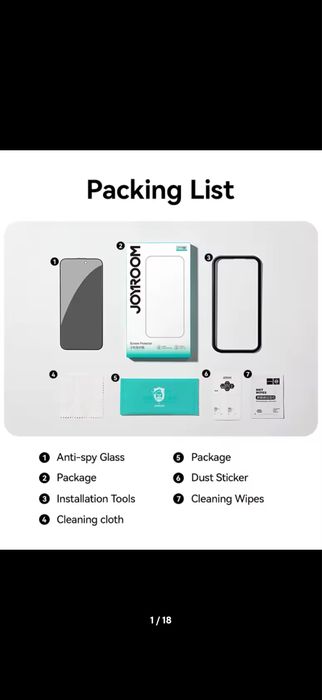 Folie Privacy Joyroom pentru iphone 17 Air - protectie 9H