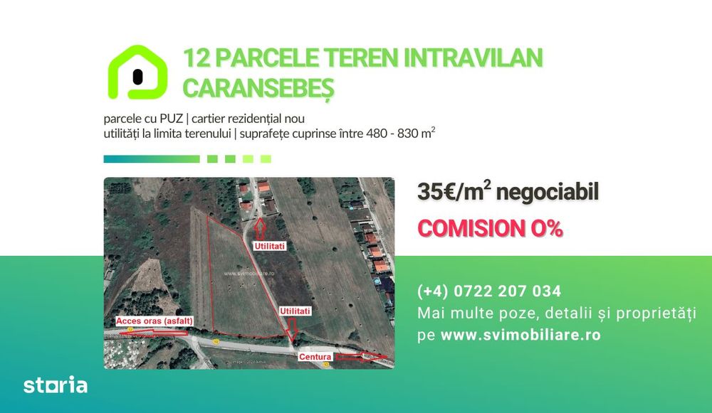 Comision 0 - Parcele de teren 480-830mp in zona rezidentiala