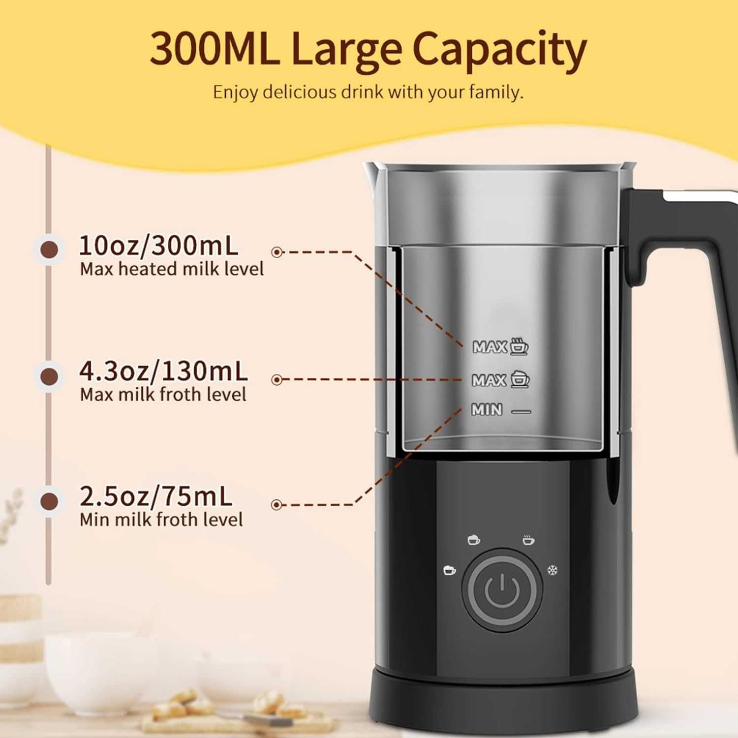 Кана за разпенване на мляко Milk Frother Electric 4 in 1,Гаранция
