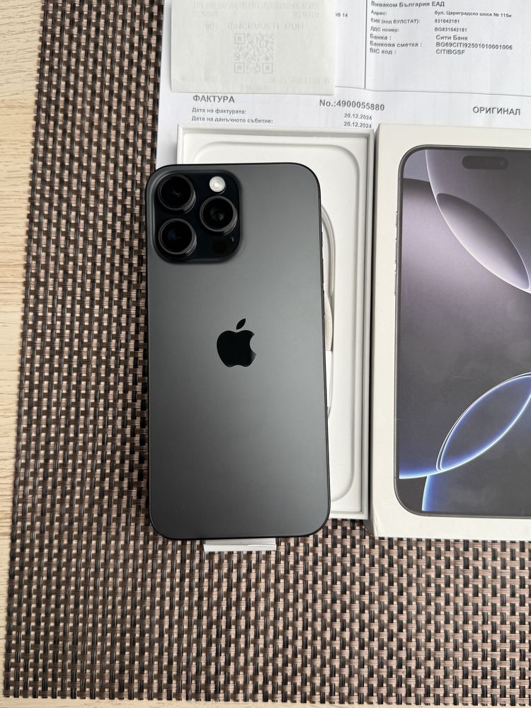 НОВ!24М ГАР /ЛИЗИНГ/ iPhone 16 Pro Max 256Gb Black Titanium