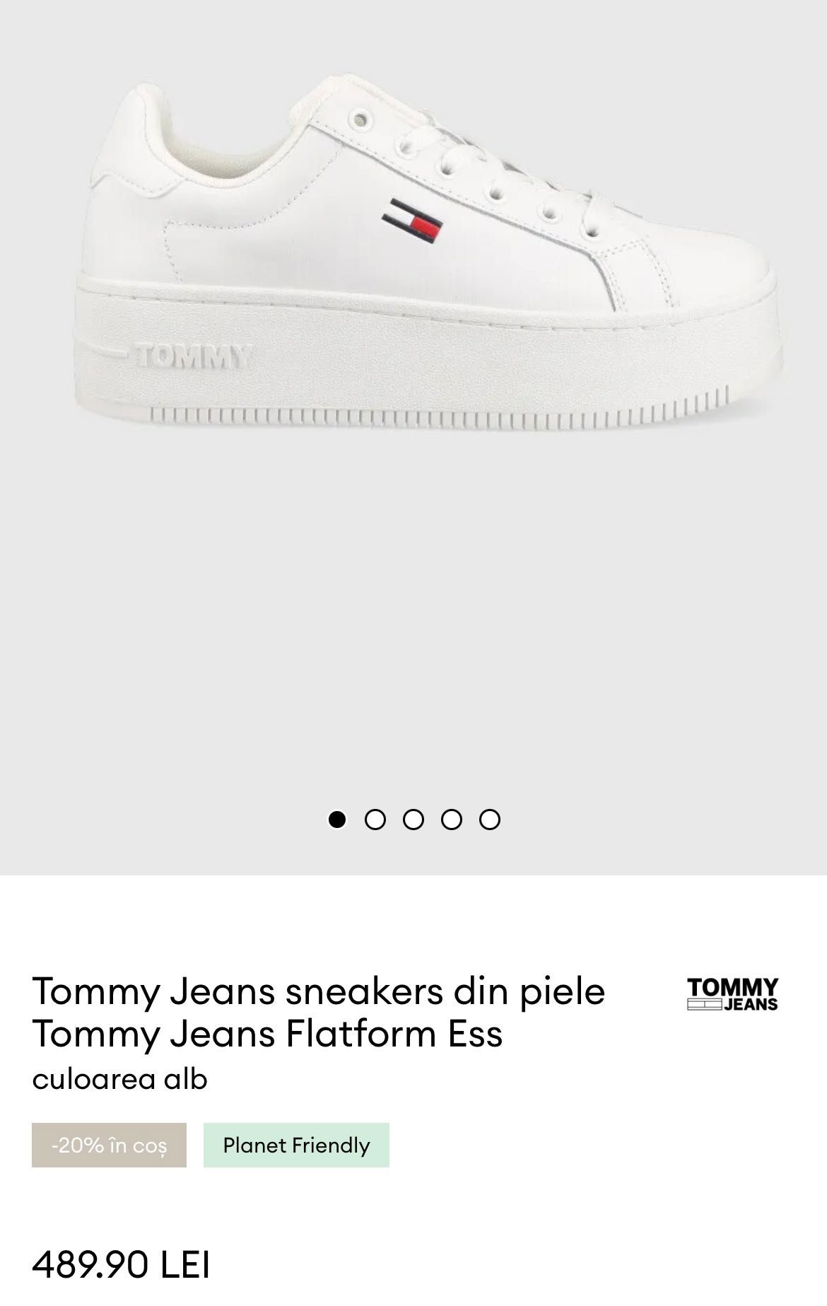 Sneackersi Tommy Jeans Flatform Ess ORIGINALI - din piele