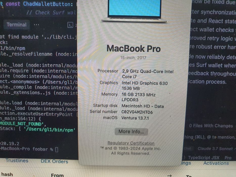 Macbook Pro 15 2018 i7 2,9Ghz 16RAM 500 GB SSD Нова батерия