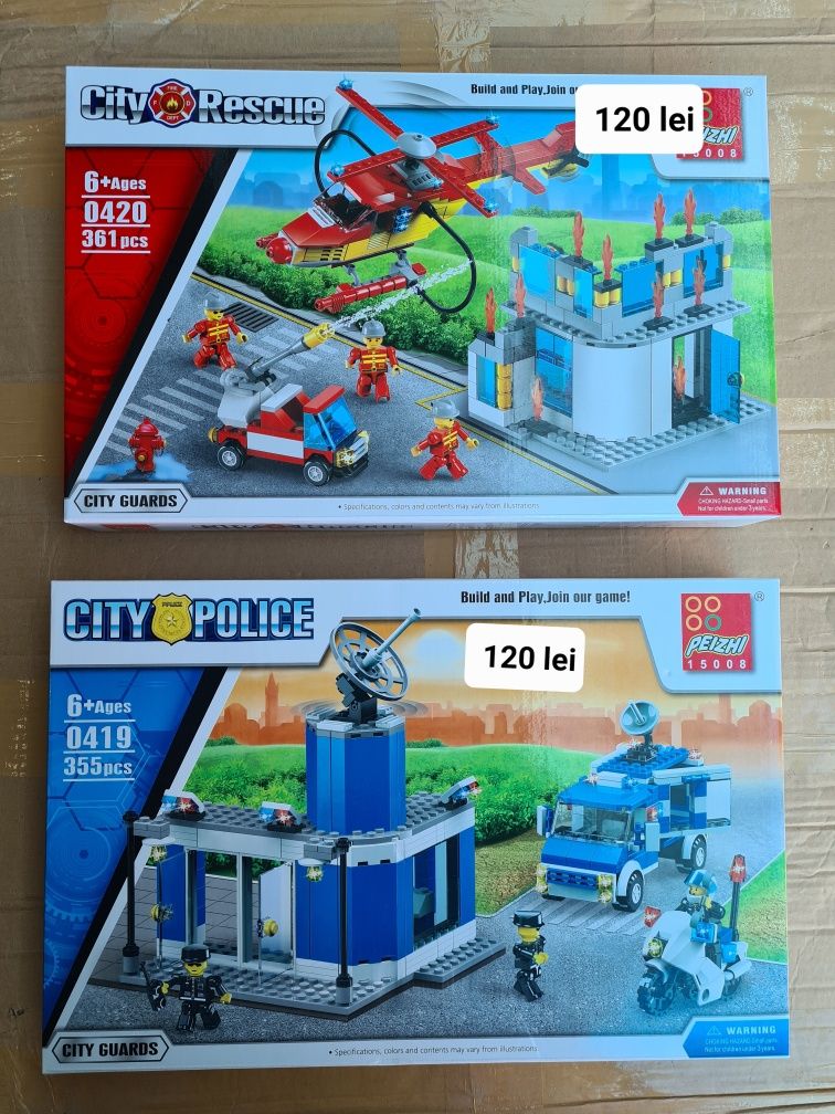 Lego pompier 361 piese / politie 355 piese