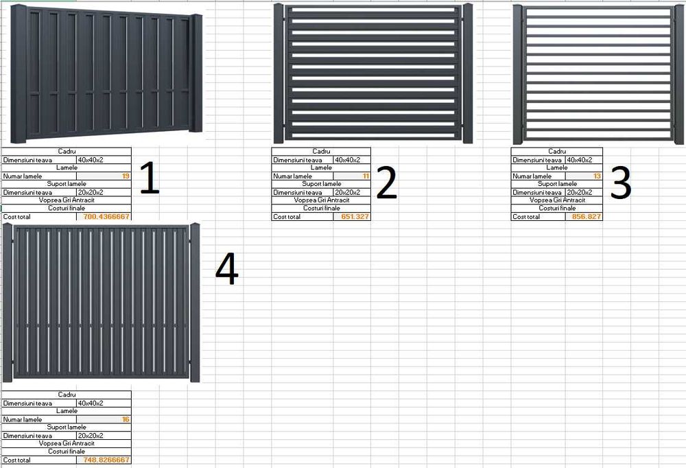 Porti, Carport Acoperitoare Auto, Magazie Modulara, Stalpi, Cadre Gard