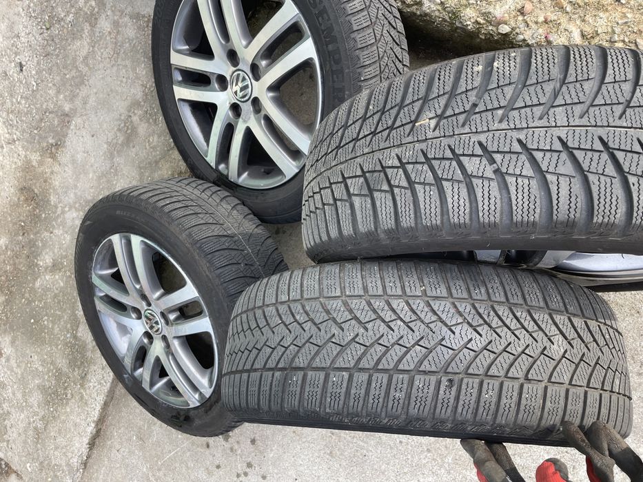 Jante aliaj cauciucuri/anvelope iarna 205/55/16 5x112 vw golf caddy
