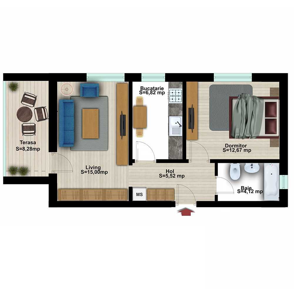 Apartament 2 Camere, Decomandat, 53mp, Finalizat, Chiajna, Viilor 9