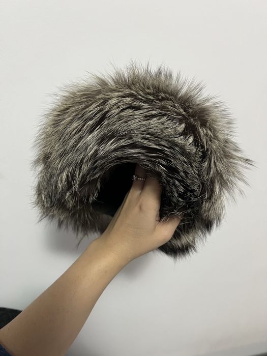Căciulă blană naturală argintie