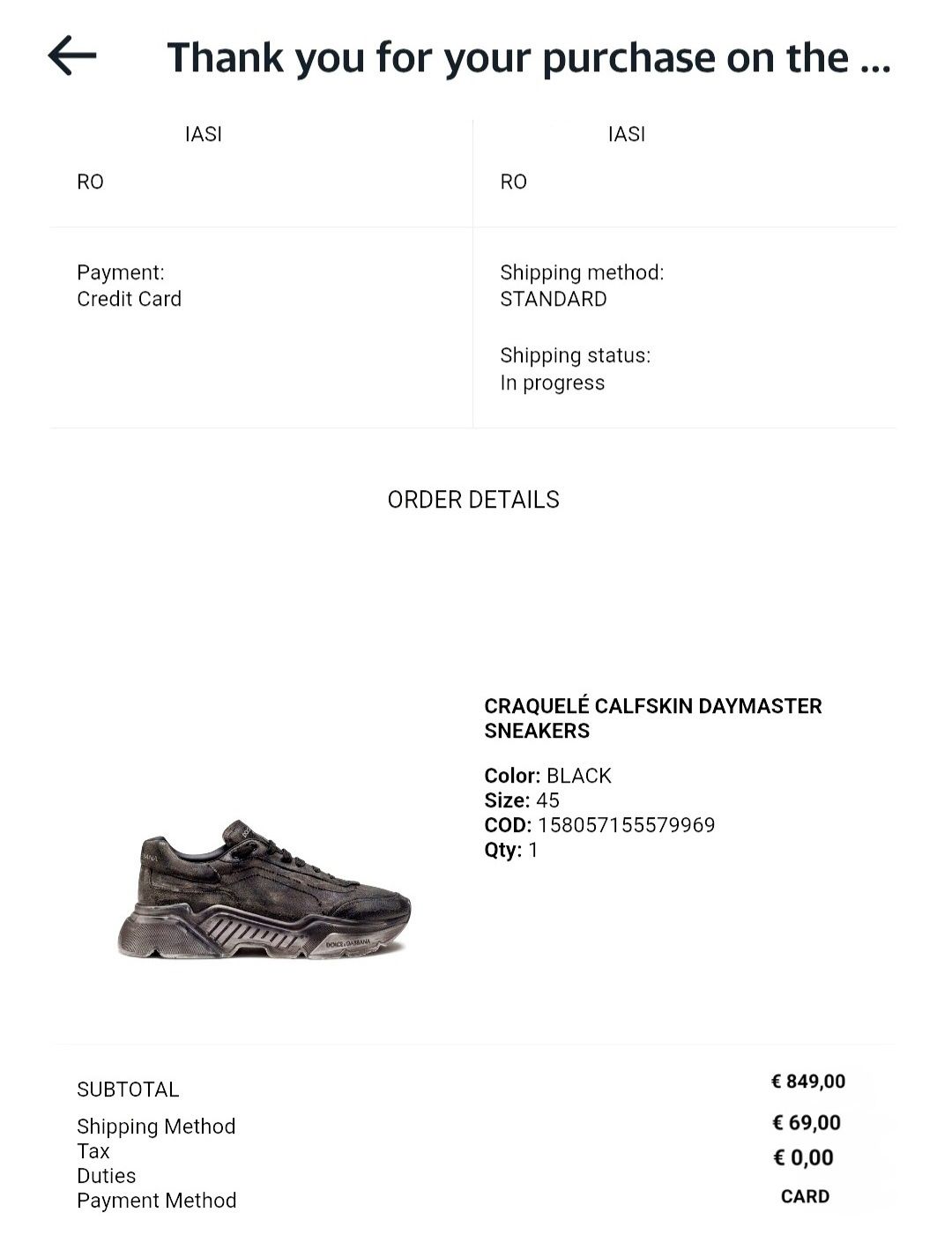 Sneakersi Dolce&Gabbana Originali Unicati,efect vinted,piele,marime 45