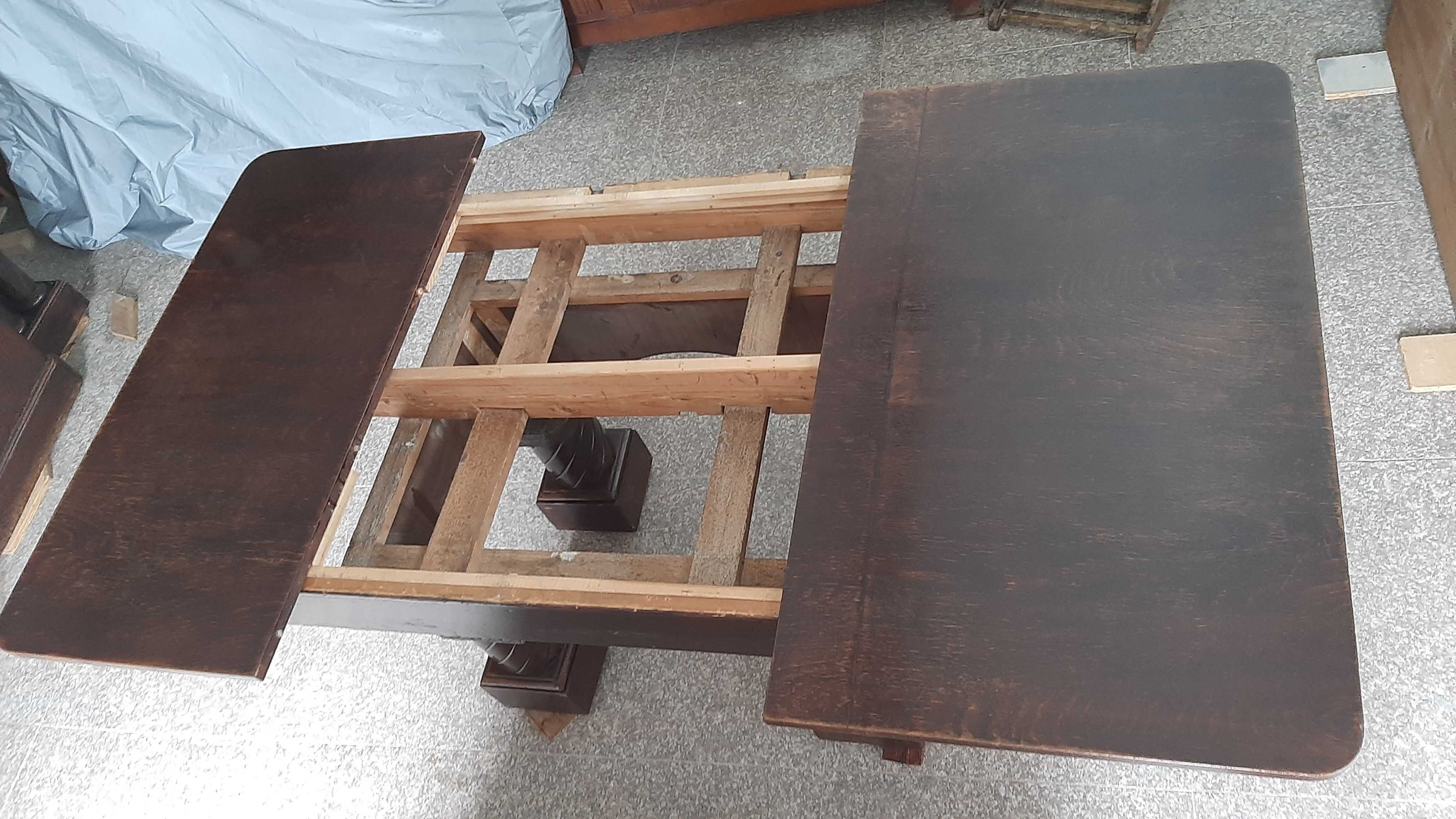 Set mobilier sufragerie,bufet mare,mic,masa extensibila,lemn,marmura