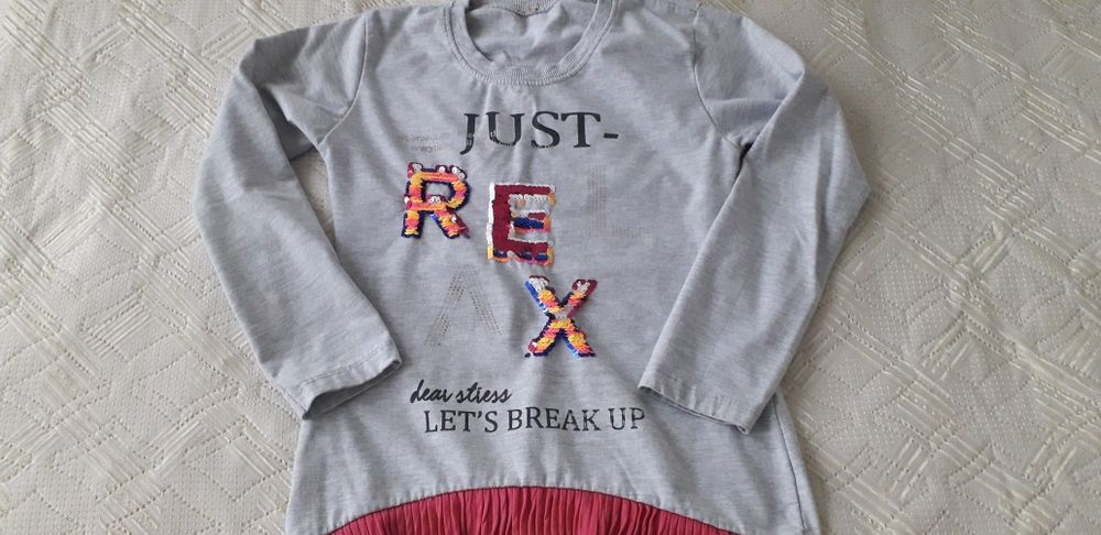 2 Блузи с дълъг ръкав за момиче р.128-134