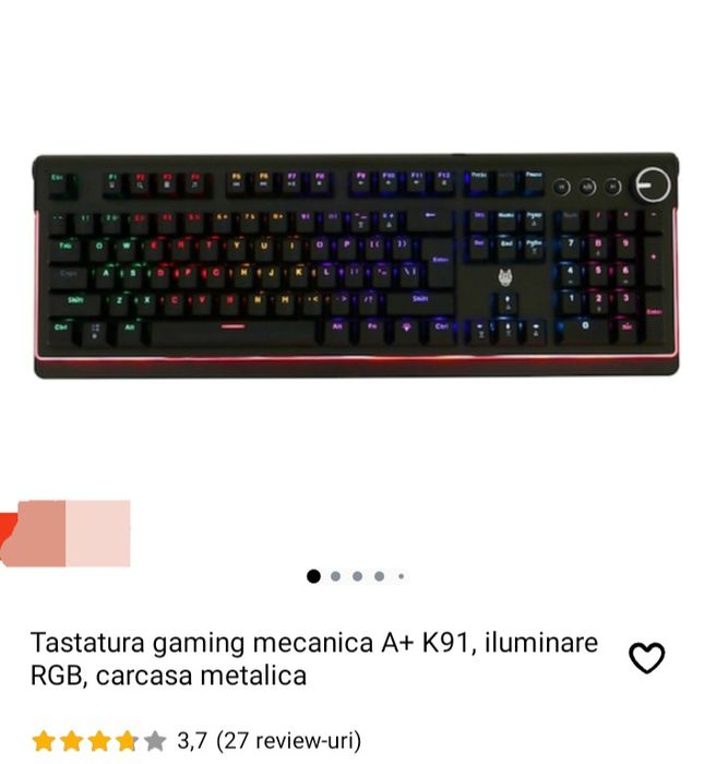Tastatura gaming mecanica, iluminare, rgb,