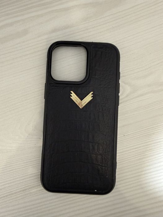 Husa telefon Velante, iphone 16 Pro Max, piele vitel, textura aligator