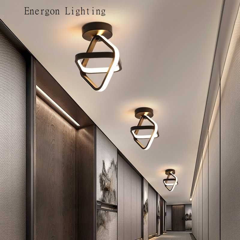 Луксозна LED лампа висок клас плафон димируема три цвята за коридор