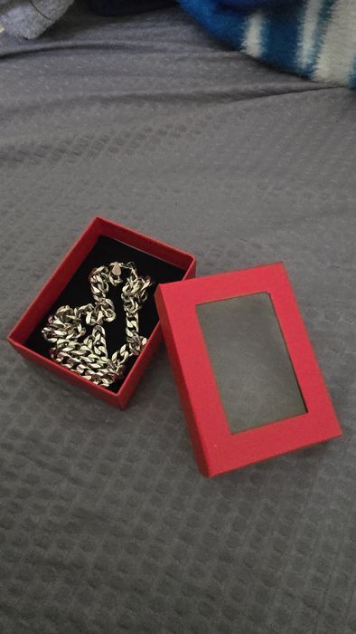 Lant cuban argint 925, 54g, 52cm lungime