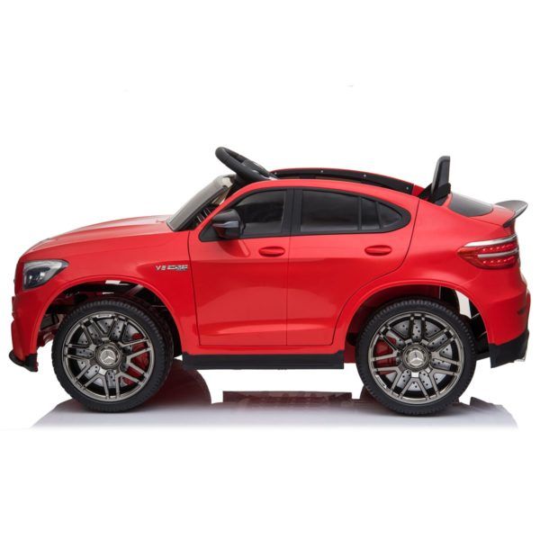 Masinuta electrica Mercedes GLC63s 70W 12V cu Scaun Tapitat #Rosu
