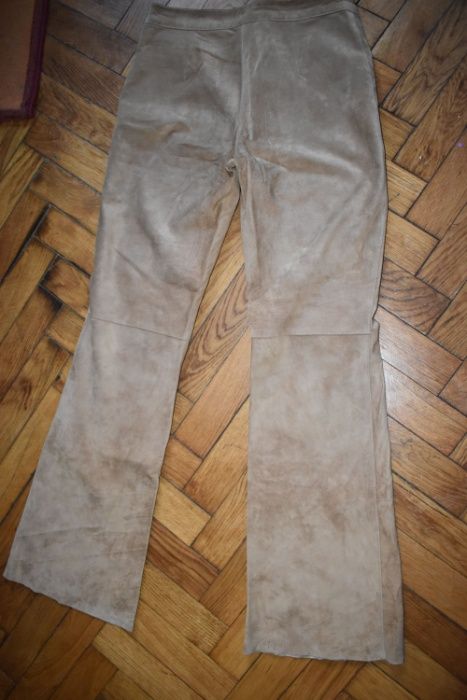 Pantaloni dama din piele intoarsa