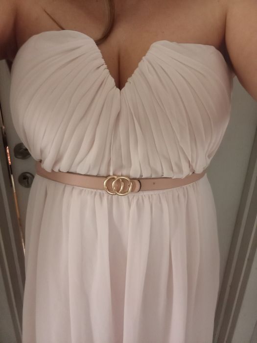 Дамска рокля за повод М/Л цвят пудра