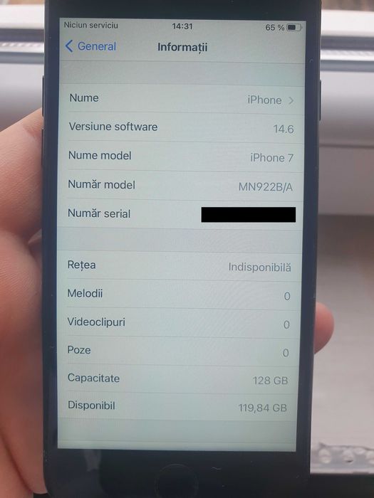 iPhone 7 folosit 128GB
