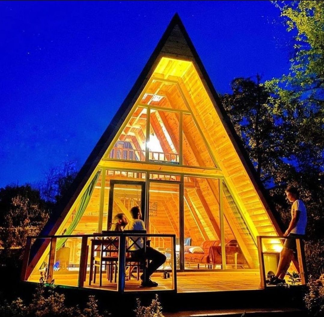 Cabane A-frame, case modulare, case din lemn, cabane din lemn