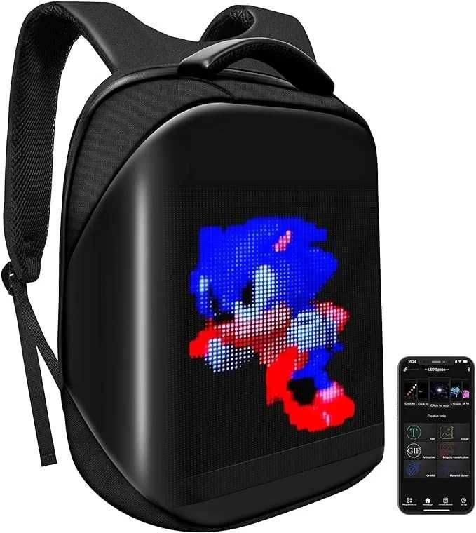3D LED Раница Smart Pixel с дисплей, Светеща ЛЕД Раница с APP контрол
