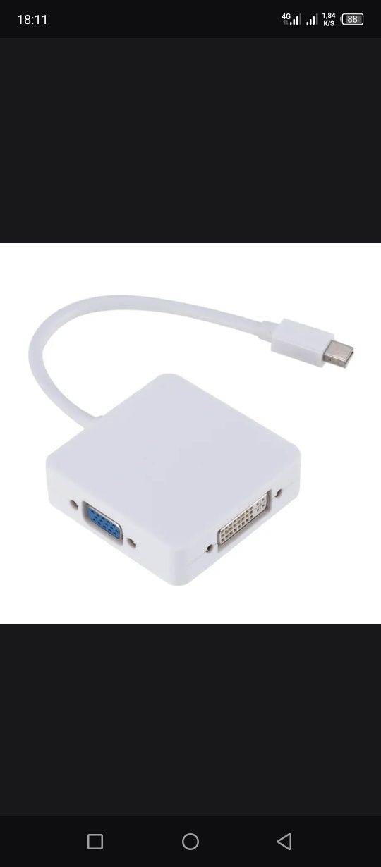 Переходник MacBook mini dp vga hmi dvi