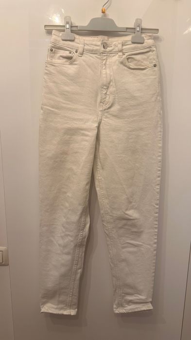 Blugi albi H&M mărimea 36 high-waist