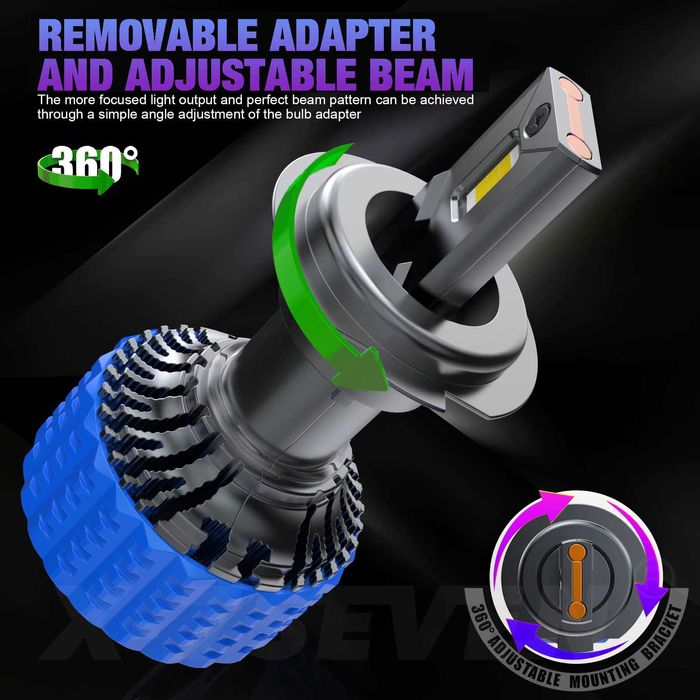 LED Auto H7 , X-7seven® Apollo, 6500K, 40000 lumeni, 130 W, canbus