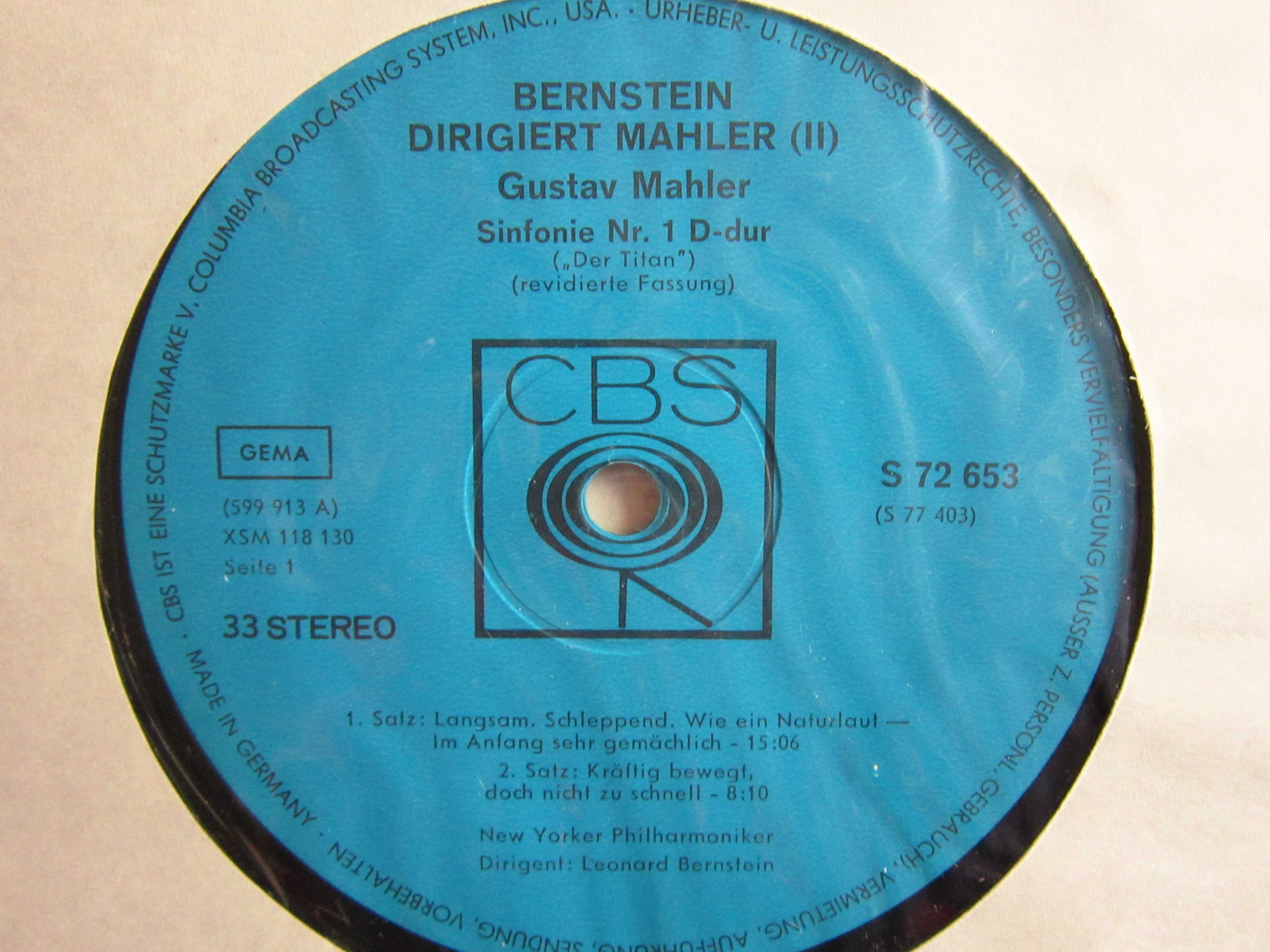 Vinil rar Mahler -Bernstein 1974 Simfoniile 1,3,4 New York impecabile