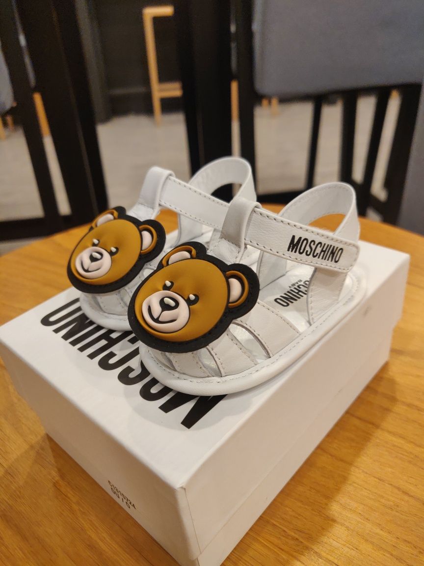 Moschino Kids Teddy Bear Leather Sandals