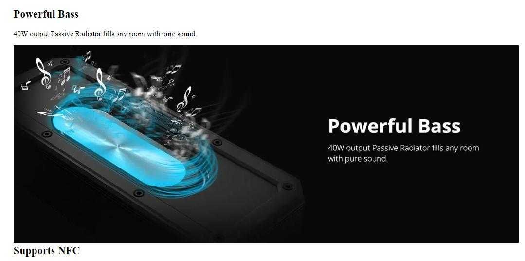 ТуризъмКъмпинг Kолона Tronsmart Force+ 40W 3D BASS ГласКонтрол TWS NFC