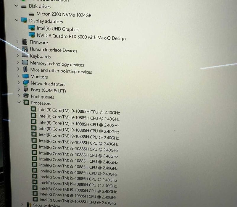 Laptop Dell Precision 5750 - i9-10885H - 64gb - 1tb - 4k - touchscreen