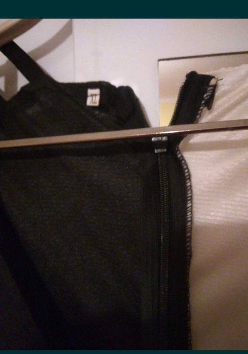 Rochie lungă elegantă alb negru mar L