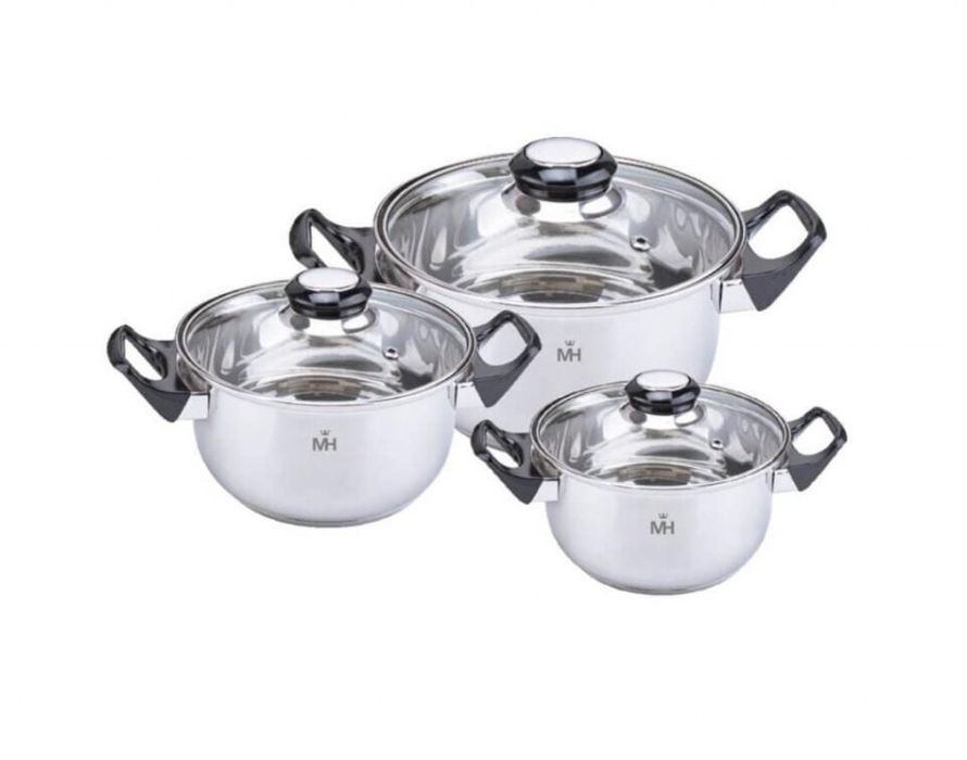 Модел / Код: MC1855;
Комплект: 6 части (3 съда + 3 капака);
Размери и