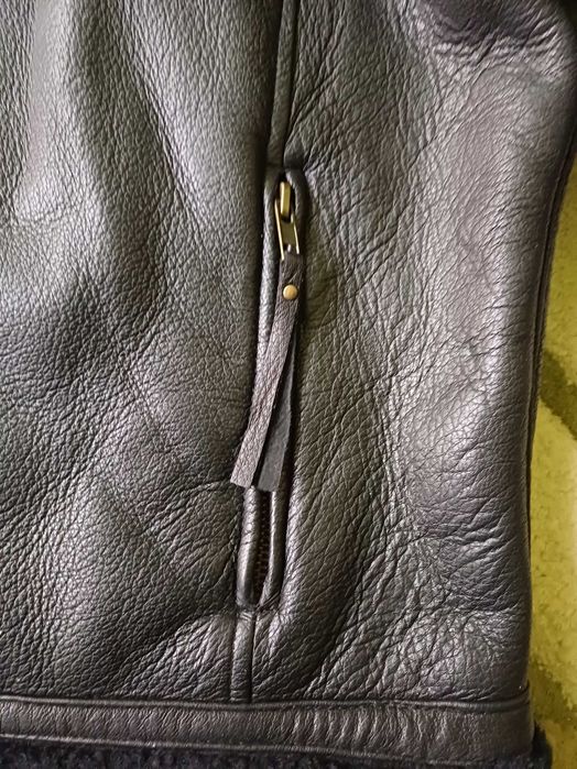 Jacheta piele blana, mar XL